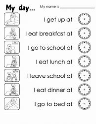 Image result for My Day Worksheet for Kids