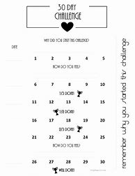 Image result for 30-Day Challenge Free Printable