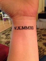 Image result for Roman Numeral Tattoo On Wrist