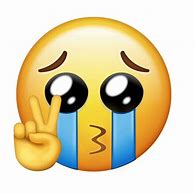 Image result for Crying Peace Sign Emoji