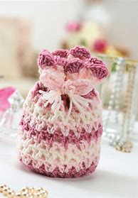 Image result for Crochet Drawstring Bag