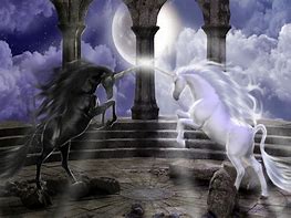 Image result for Battling White Unicorn and Black Pegasus