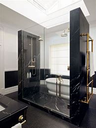 Image result for Bathrooms with Black Marble Floors