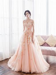 Image result for Peach Satin Wedding Dress