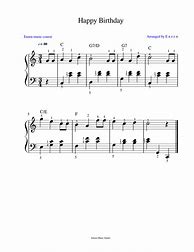 Image result for Happy Birthday Piano Sheet Music