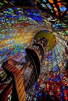 Just a beautiful world — Stained glass tower interior at the Hakone...