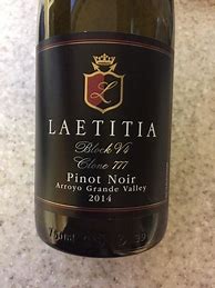 Image result for Laetitia Pinot Noir Black Label Block Z 3 Clone 828