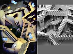 Image result for Optical Illusion Stairs Painting
