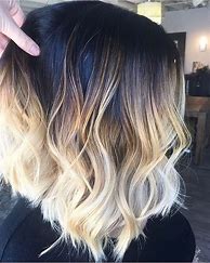 Image result for Blonde Ombre Starting with Black Hair