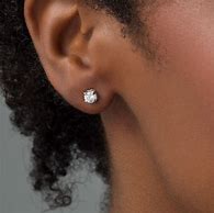 Image result for White Gold Stud Earrings 10K