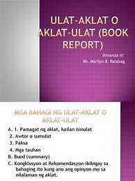 Image result for Bahagi Ng Aklat Ulat