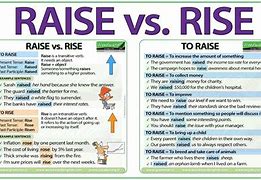 Image result for Rise Vs. Raise