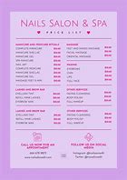 Image result for Nail Salon Price Menu Templates Black and Pink Bling