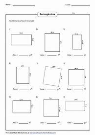 Image result for Area of a Rectangle Worksheets 3rd Grade