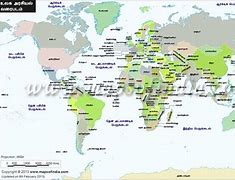 Image result for Continents in Tamil Map