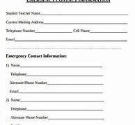 Image result for Student Contact Information Form
