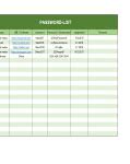 Image result for Password List Template Word