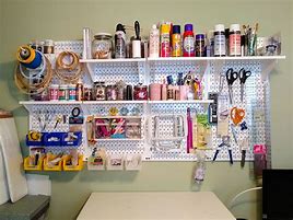 Image result for Craft Pegboard Shelves
