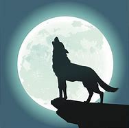 Image result for Wolf Howling with Full Moon Draw