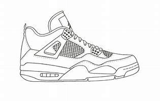 Image result for Jordan 4 Drawing Black and White