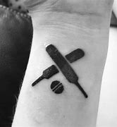Image result for Cricket Bat and Ball Tattoo