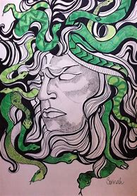 Image result for Medusa Ink Drawing