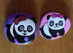 Image result for Panda Rock Painting