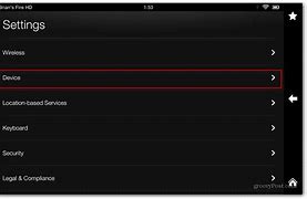 Image result for Device Settings On Kindle Fire