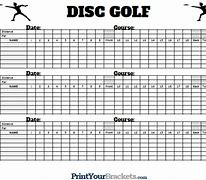 Image result for Disc Golf Scorecard Template