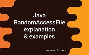 Image result for Random Access File Example