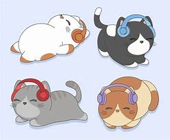 Image result for Cartoon Cat Headphones