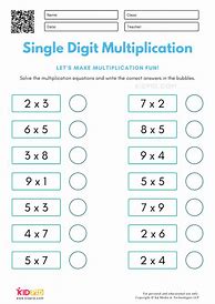 Image result for Math Multiplication Worksheets Single Digit 6