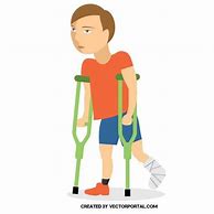 Image result for Boy On Crutches Clip Art