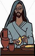 Image result for Cartoon Jesus Breaking Bread