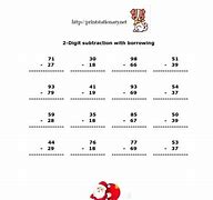 Image result for 2-Digit Subtraction Worksheets with Borrowing