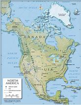 Image result for North America Physical Features Map
