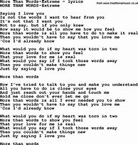 Image result for More than Words Song Lyrics
