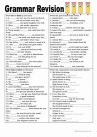 Image result for Grammar Worksheets with Answers PDF