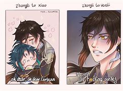 Image result for Xiao and Zhongli Meme