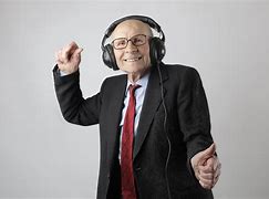 Image result for Old Person Wearing Headphones