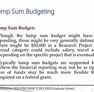 Image result for Lump Sum Budgte Chart