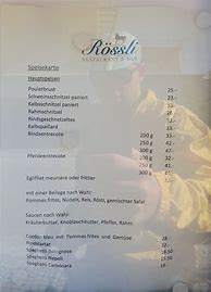 Image result for Gasthaus Rossli Menu