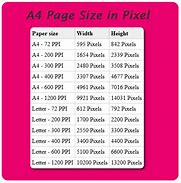 Image result for Printer Paper Size Pixels