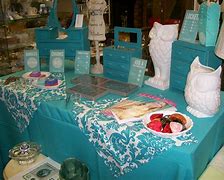 Image result for Tablecloth Arrangements for Craft Show Booths
