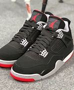 Image result for Black Gray and Red Jordan 4S