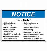 Image result for Park Rules and Regulations Ordinance Sign