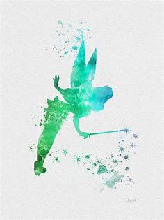 Disney Tattoo - Tinker Bell Fairy, Peter Pan ART PRINT 10 x 8 ...