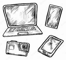 Image result for Computer iPad Phone Electronic Devices Images Black and White Vector Free Download