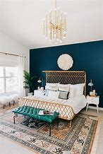 Image result for Wallpaper Bedroom Teal and Gold
