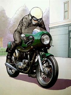 Cafe racer art | Motorcycle artwork, Bike sketch, Motorbike art